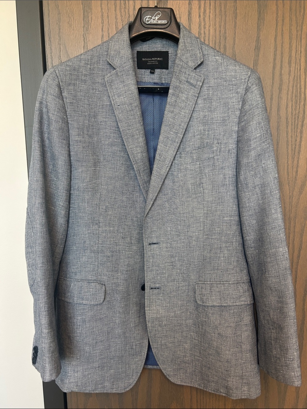 Banana Republic Light Gray Textured Linen-Blend Sport Coat